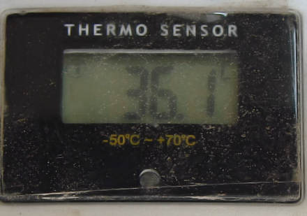 16.07.2010. tono u podne temperatura u hladu bila je 36.1 C